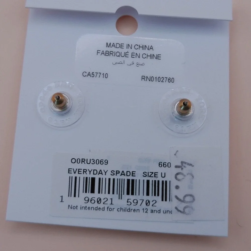 Kate Spade Everyday Spade Pink Enamel Stud Earrings Y2K Coquette Gold NEW